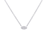 0.04ct 14k White Gold Diamond Pave Necklace
